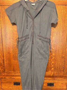 BKE gray waffle jumpsuit M
